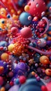 Whimsical Dance of Colorful Spheres: A 3D Journey of Depth and Motion