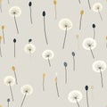 Whimsical Dandelion Spore Dance: Minimal Seamless Design