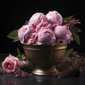 whimsical delight of vibrant purple ice cream, a delectable frozen dessert that promises a sweet