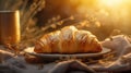 Whimsical Delights: A Golden Croissant and Delicate Layers in a Rustic Ambience