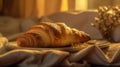 Whimsical Delights: Golden Croissant in Rustic Serenity