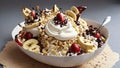 Whimsical Delights National Banana Split Day Paper Art Straw.AI Generated