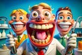 Whimsical Dental Illustrations Funny Cartoon Dentist Cute Teeth Characters and Playful Dental Art for a Hilarious and