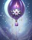 Whimsical Detailed Fantasy Moon Flower Royalty Free Stock Photo