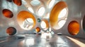 A whimsical display of circular shapes reminiscent of bubbles