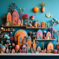 Whimsical Display of Handmade Crafts