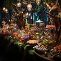 Whimsical Fairy Tale Reception Buffet Setup