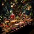 Whimsical Fairy Tale Reception Buffet Setup