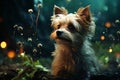 whimsical fairytale forest with this enchanting illustration of a mystical dog