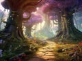 whimsical fairytale forest generate by AI