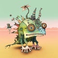 Whimsical fantasy monsters AI generated creature artwork Royalty Free Stock Photo