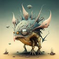 Whimsical fantasy monsters AI generated creature artwork