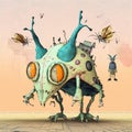 Whimsical fantasy monsters AI generated creature artwork