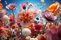 Whimsical flowers in a surreal background, spring session photos