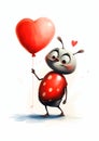 An Adorable Encounter: A Cartoon Ladybug\'s Warm Greeting to a Sm