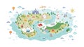 Whimsical Forest Map Vector for Enchanted Storytelling, vector design Generative AI Royalty Free Stock Photo