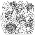 Whimsical garden adult coloring book page