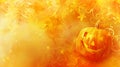Whimsical Halloween background featuring a glowing Jack-o\'-lantern with swirling patterns and a bright, festive orange theme Royalty Free Stock Photo