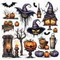 Whimsical Halloween Magic Professional Clipart Set