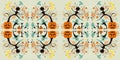 Whimsical Halloween pattern seamless symmetrical wallpaper