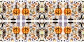 Whimsical Halloween pattern seamless symmetrical wallpaper Royalty Free Stock Photo