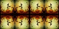 Whimsical Halloween witch pumpkin pattern symmetrical wallpaper