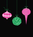 Whimsical Hanging Christmas Ornaments Royalty Free Stock Photo