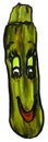 Whimsical Happy Big Eyed Zucchini Illustration