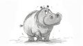 Whimsical Hippo Doodles: A Playful Sketch