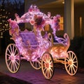 Whimsical Horse-Drawn Carriages in Enchanting Magical Setting