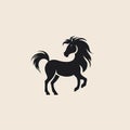 Whimsical Horse Silhouette Icon On Light Background