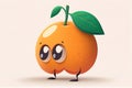 Cartoon funny orange character with big eyes