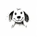 Whimsical Minimalist Dog Drawing: Charming Characters In Black And White