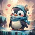 whimsical image of a jovial penguin japanese cute manga style by AI generated