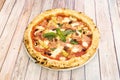 Whimsical Italian Pizza Recipe with Artichoke Hearts, Basil, Prosciutto, Black Olives, Mushrooms,