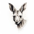 Whimsical Kangaroo Drawing In Meredith Marsone Style Royalty Free Stock Photo