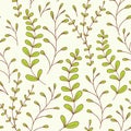 Whimsical Leaves Seamless Pattern green.