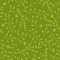 Whimsical Leaves Seamless Pattern green.