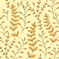 Whimsical Leaves Seamless Pattern yellow.