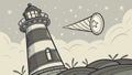 Whimsical Lighthouse with a Telescope Extending from It, vector design Generative AI Royalty Free Stock Photo