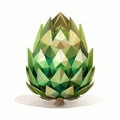 Whimsical Low Poly Artichoke: A Playful Twist On Realistic Design