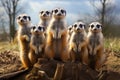 Whimsical meerkat family, displaying their entertaining and amusing behaviors