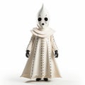 Whimsical Minimalism: White Scary Character Halloween Costume