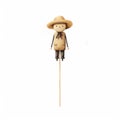 Chic Illustration Of A Farm Scarecrow On A Stick