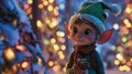 Enchanting Encounter, A Sprightly Christmas Elf Awakens the Magic of the Majestic Christmas Tree