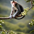 A whimsical monkey with angelic wings, swinging through a heavenly canopy of clouds3, Generative AI