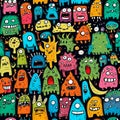 Whimsical Monster Doodle Art