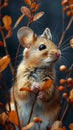Whimsical Mouse on a Branch: A Charming Studio Photoshoot