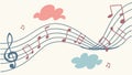 Whimsical Music Notes with Clouds, Dreamy Melody Vector Illustration, vector design Generative AI Royalty Free Stock Photo