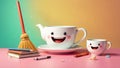 Whimsical Objects Chuckling A collection of inanimate objects, like a smiling teacup, a giggling lamp, Royalty Free Stock Photo